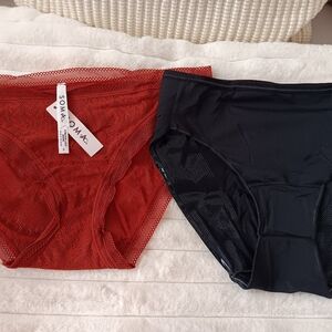 Soma Burnt Orange and Black Panty Duo